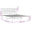 vidaXL Bedframe met hoofdbord metaal zwart 140x200 cm