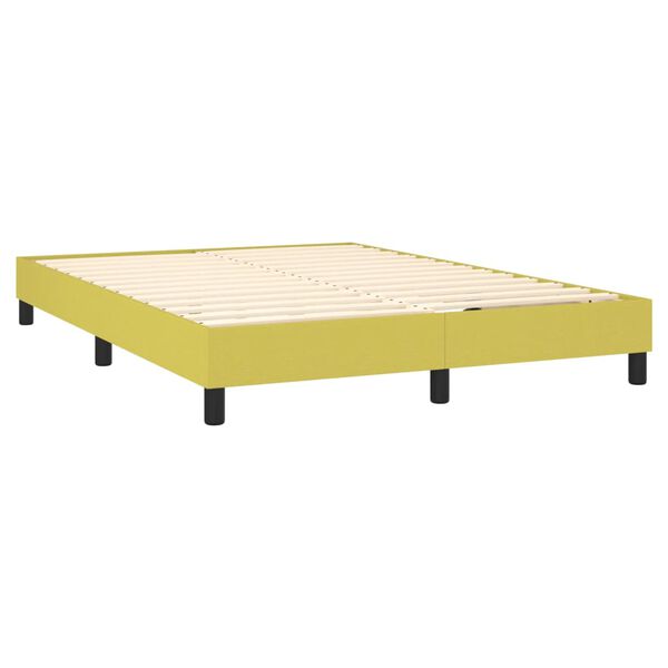 vidaXL Boxspring met matras stof groen 140x190 cm