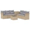 vidaXL Bankstel 8 st Beige en Licht Grijs Poly Rattan en Staal