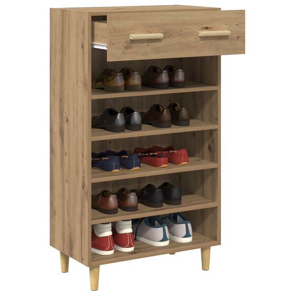 vidaXL Schoenenkast Ambachtelijk eiken 60 x 35 x 105 cm Bewerkt hout