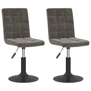 vidaXL Eetkamerstoelen draaibaar 2 st fluweel donkergrijs