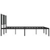 vidaXL Bedframe met hoofdbord metaal zwart 200x200 cm