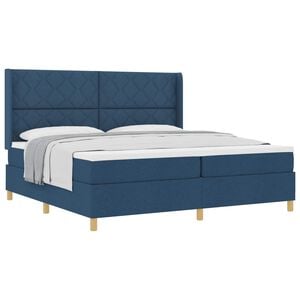 vidaXL Boxspringbed met hoofdeinde Blauw 200 x 200 cm Stof