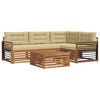 vidaXL Buiten bankenset 5 st Natuurlijk en Beige