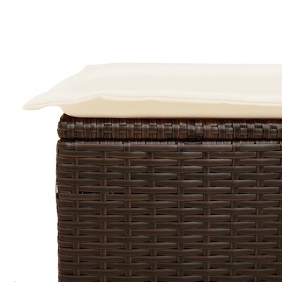 vidaXL 3-delige Loungeset met kussens poly rattan bruin