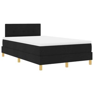 vidaXL LED Box Spring Bed met hoofdeinde Zwart 120 x 200 cm Stof