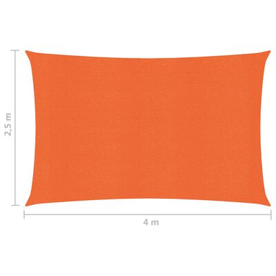 vidaXL Zonnezeil 160 g/m² 2,5x4 m HDPE oranje