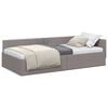 vidaXL Hoekbedframe met hoofdeinde Taupe 80 cm x 200 cm Fluweel