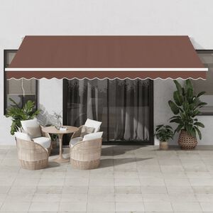 vidaXL Luifel automatisch uittrekbaar met LED 450x350 cm bruin