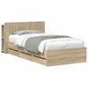 vidaXL Bedframe met opbergruimte en hoofdbord Sonoma Eiken 75 x 190 cm