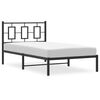 vidaXL Bedframe met hoofdbord metaal zwart 100x190 cm