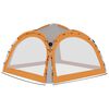 vidaXL Partytent met LED en 4 zijwanden 3,6x3,6x2,3 m grijs en oranje