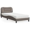 vidaXL Bed met matras "Hvar" stof taupe 90x190 cm