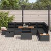 vidaXL Tuin Sofa Set 9 pcs Zwart poly rattan