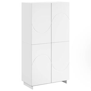 vidaXL Hoge kast Wit 79 x 41 x 151 cm Bewerkt hout