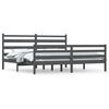 vidaXL Bedframe massief grenenhout grijs 200x200 cm