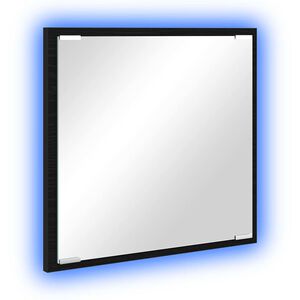 vidaXL LED Badkamer Spiegel Zwart Eiken 40 x 37 x 8.5 cm Bewerkt hout