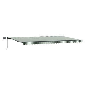 vidaXL Uitschuifbare luifel Groen en Wit 600 &times; 300 cm