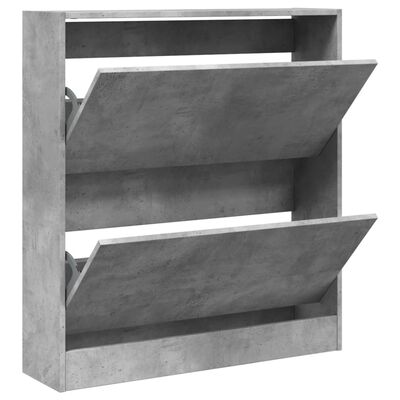 vidaXL Schoenenkast 80x21x87,5 cm bewerkt hout betongrijs
