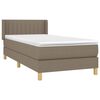 vidaXL Boxspring met matras stof taupe 100x200 cm