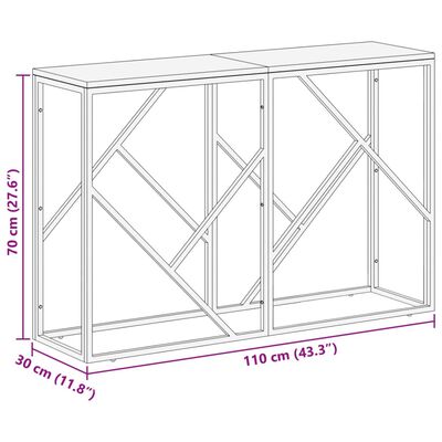 vidaXL Wandtafel roestvrij staal en massief bielshout goudkleurig