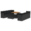 vidaXL Tuinbankenset 11 pcs Zwart poly rattan
