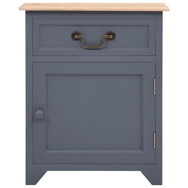 vidaXL Nachtkastje 40x30x50 cm paulowniahout grijs en bruin