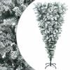 vidaXL Ondersteboven kunstkerstboom 120 cm PVC en staal Groen en Wit