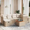 vidaXL 7-delige Loungeset met kussens poly rattan beige