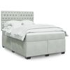 vidaXL Boxspring met matras fluweel lichtgrijs 140x190 cm