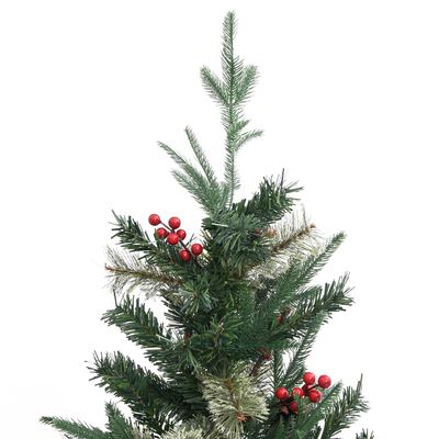 vidaXL Kerstboom met dennenappels 225 cm PVC en PE groen