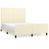 vidaXL Bedframe met hoofdbord kunstleer cr&egrave;mekleurig 140x190 cm