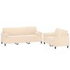 vidaXL 2-delige Loungeset met sierkussens & kussens fluweel cr&egrave;mekleur