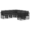 vidaXL Buiten bankenset 8 pcs Zwart en Donkergrijs Polyester