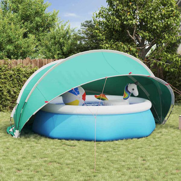 vidaXL Pooldome Groen 430 x 430 x 210 cm 185T polyester met PU-coating
