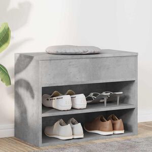 vidaXL Schoenenbank 60x30x45 cm bewerkt hout betongrijs