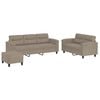 vidaXL 3-delige Loungeset met kussens microvezelstof taupe