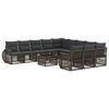 vidaXL Tuinbankenset 12 pcs Grijs en Donkergrijs poly rattan