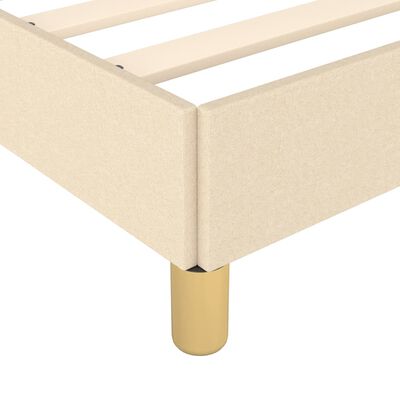 vidaXL Bedframe met hoofdeinde stof crèmekleurig 200x200 cm