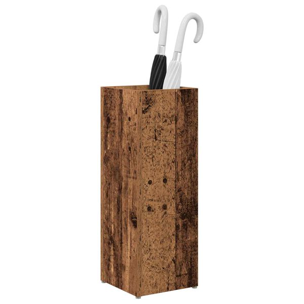 vidaXL Paraplu Standaard Oudhout 20 x 20 x 55,5 cm Bewerkt hout