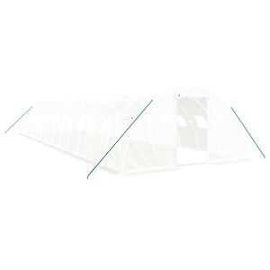 vidaXL Tuinkas met stalen frame 56 m&sup2; 14x4x2 m wit