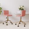 vidaXL Eetkamerstoelen draaibaar 2 st fluweel roze