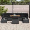 vidaXL Tuin Eetset met kussen met kussen 8 pcs Zwart en Bruin