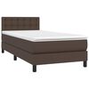 vidaXL Boxspring met matras en LED kunstleer bruin 100x200 cm