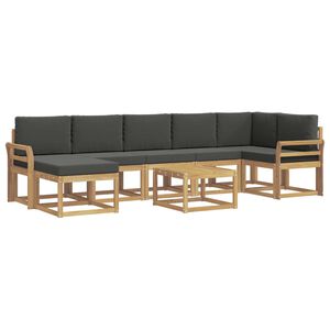 vidaXL Buiten bankenset 8 st 7-zits Wit en antracietkleurig Polyester