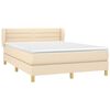 vidaXL Boxspring met matras stof cr&egrave;mekleurig 140x200 cm