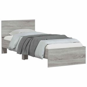 vidaXL Bedframe met hoofdbord grijs Sonoma 80 x 200 cm