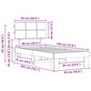vidaXL Bedframe met Gevoerd Hoofdgedeelte Lichtgrijs 90 x 190 cm