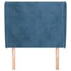 vidaXL Hoofdbord met randen 103x23x118/128 cm fluweel donkerblauw