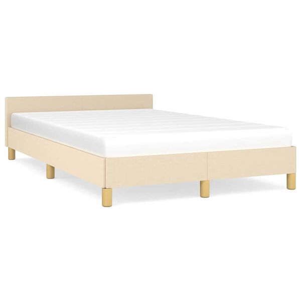 vidaXL Bedframe zonder matras 120x200 cm stof crèmekleurig